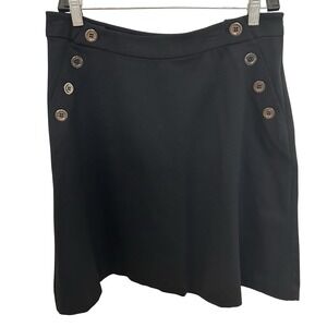 Alfani A-line skirt  button accents Black Size 4 EUC Macy's Cottage Core Y2K